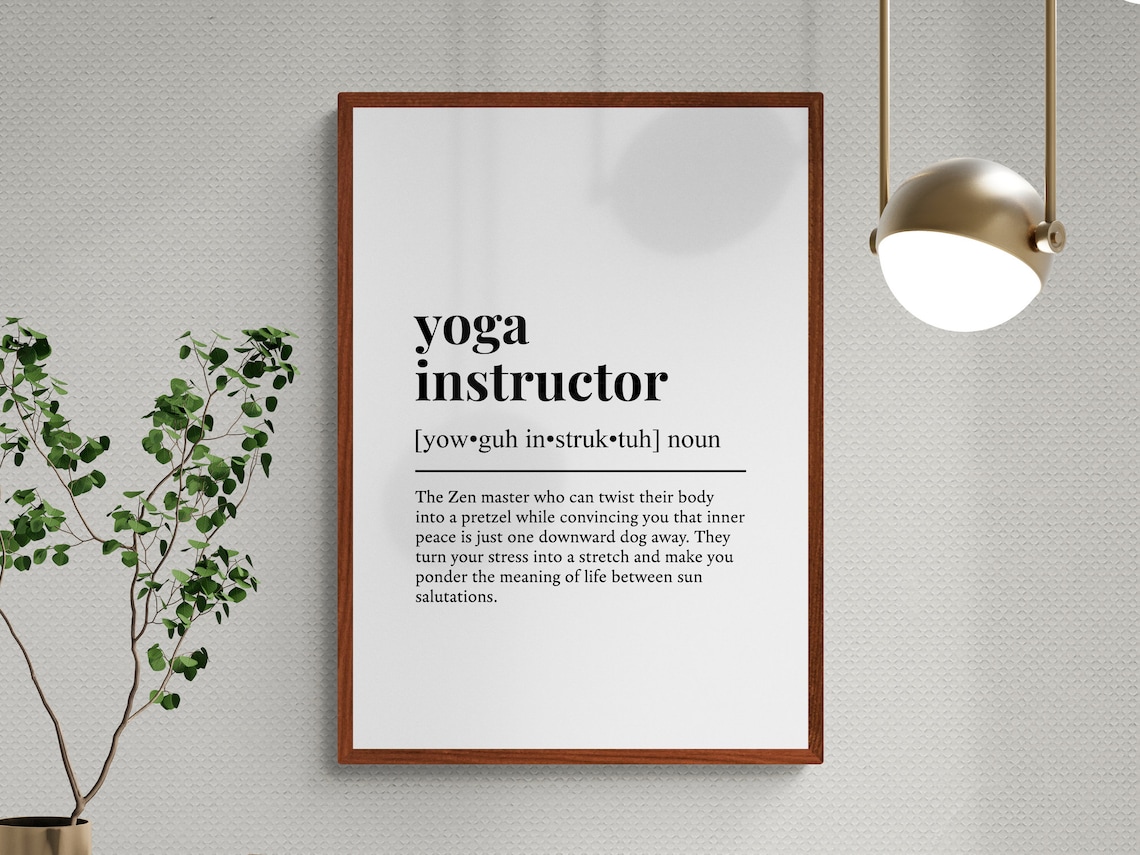 Yoga Instructor Funny Definition Spiritual Job Gift Wall Art Print - Image 3