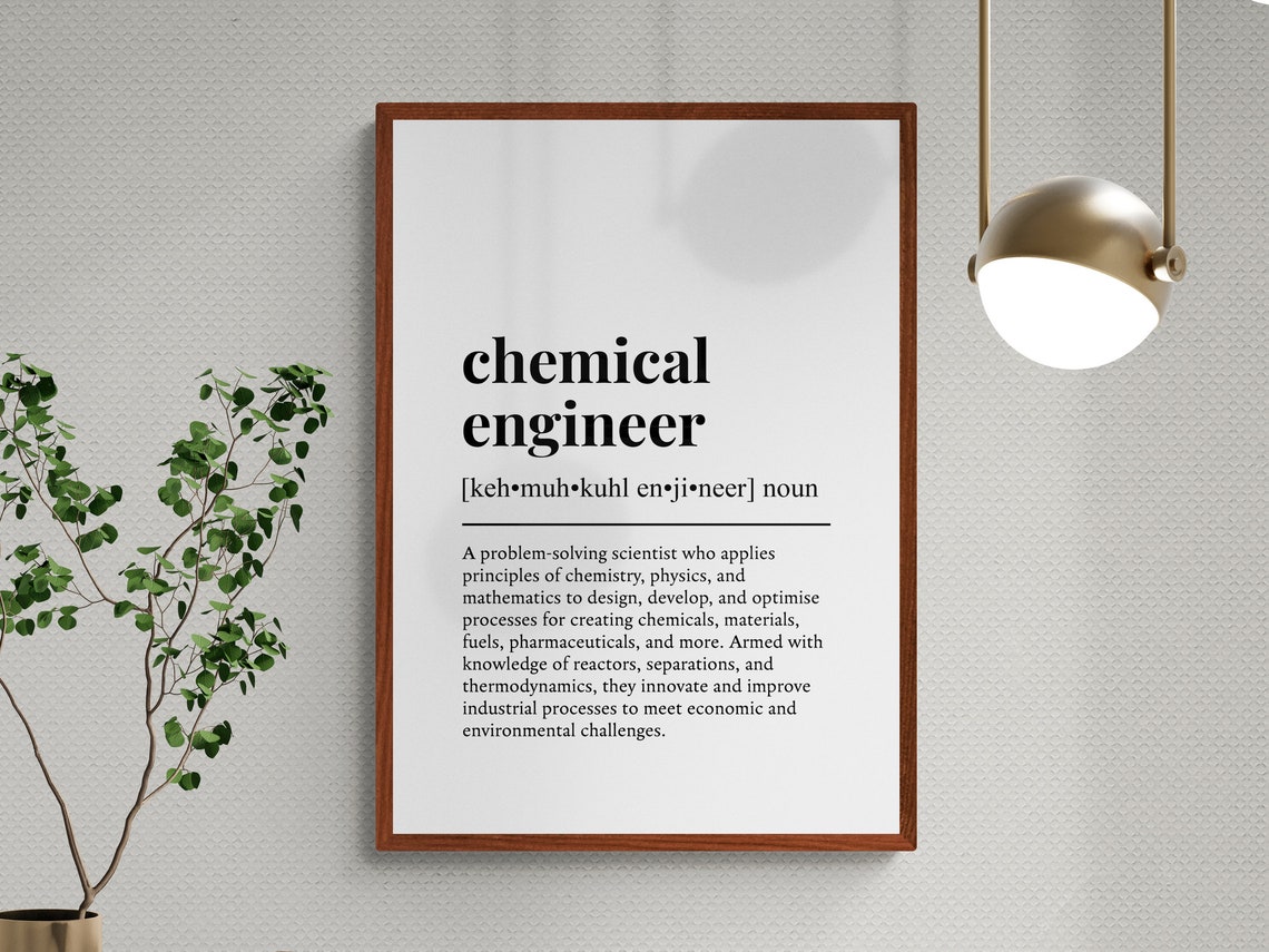 Chemical Engineer Funny Definition Dictionary Style Black White Poster - Image 3