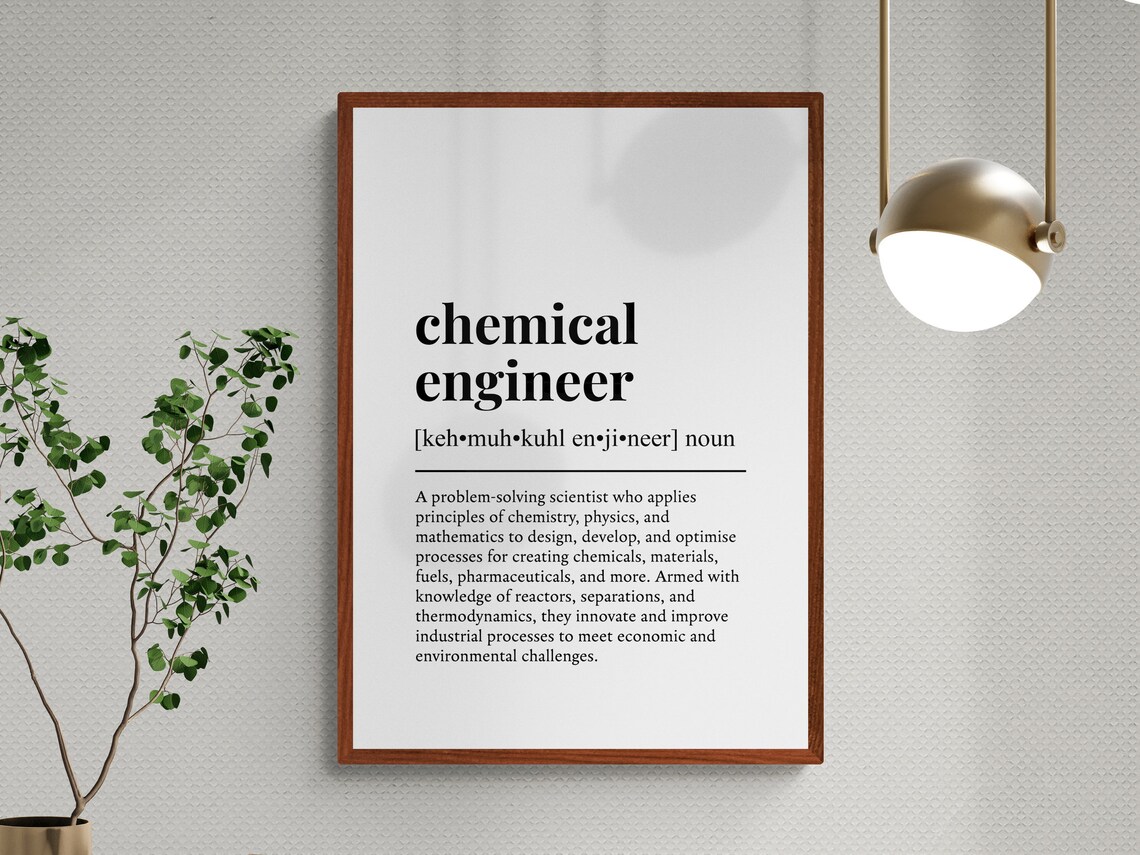 Chemical Engineer Funny Definition Job Work Gift Wall Art Print - Image 3
