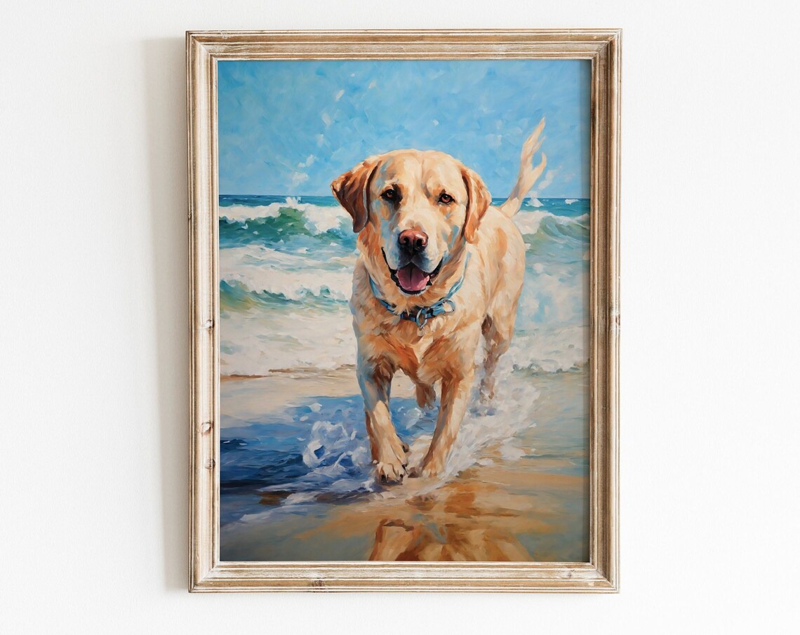 Labrador Retriever Art Print, Cute Dog Lovers Decor
