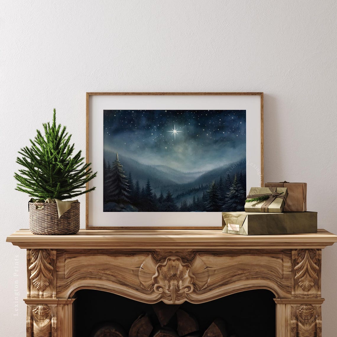 Christmas Star Christian Wall Art Christian Cross Art Christmas Wall Art Christmas Print Oil Painting Christian Jesus Art Nativity Star 397 - Image 7