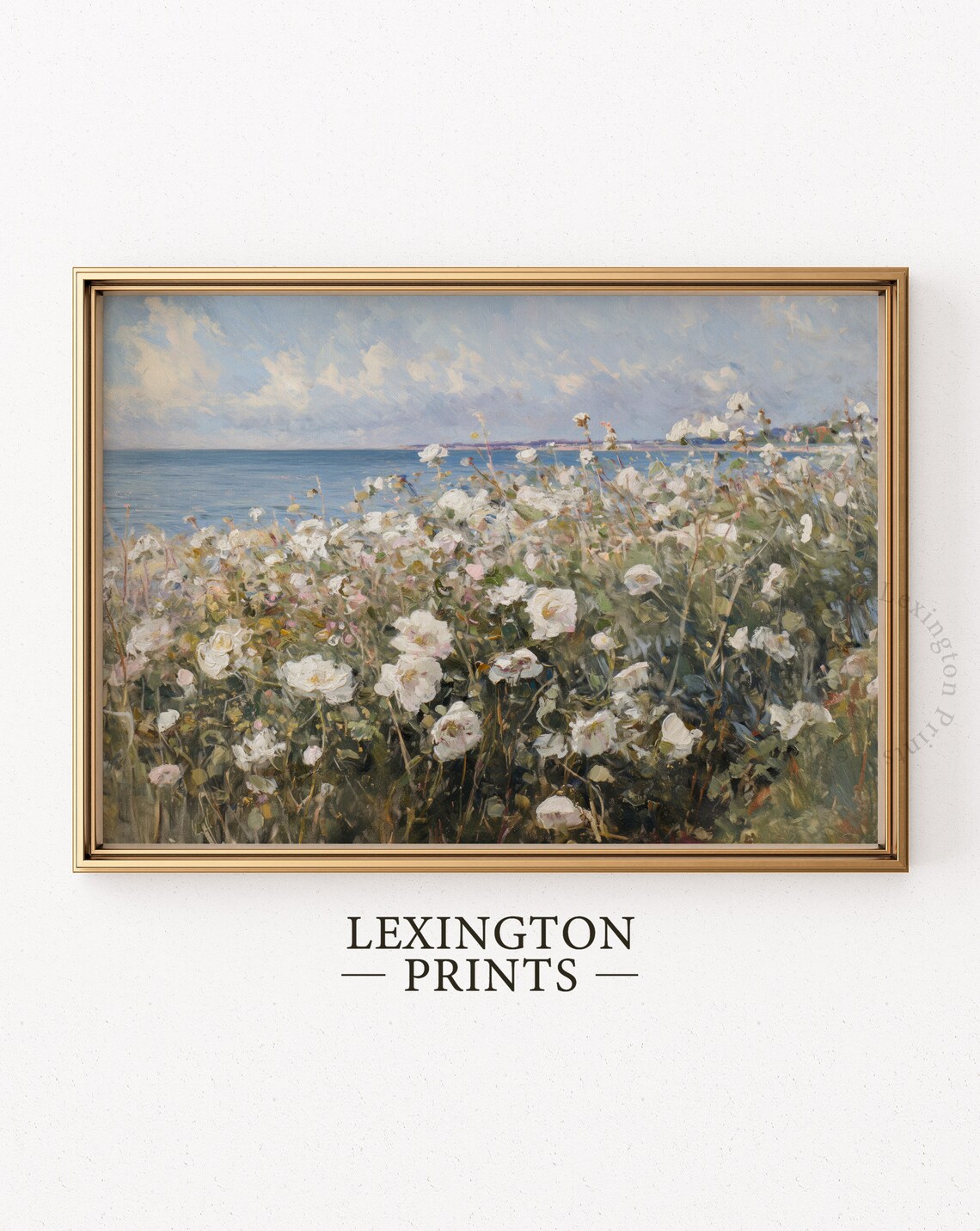 Coastal Wildflower Field Landscape, Vintage Art Print - Image 5