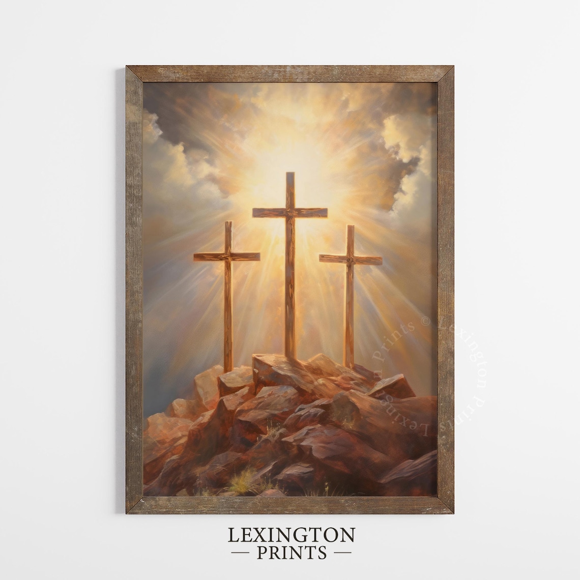 Three Crosses Calvary Hill Sunrise Easter Resurrection Christian Poster - Image 4