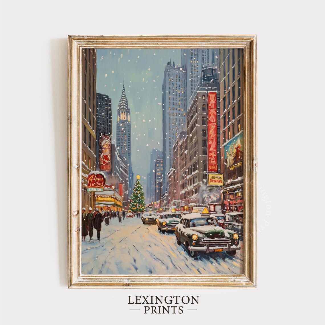 Winter In New York City Print Christmas Wall Art Christmas Prints Winter Wall Art Holiday Decor Vintage City Poster Retro 799 - Image 5
