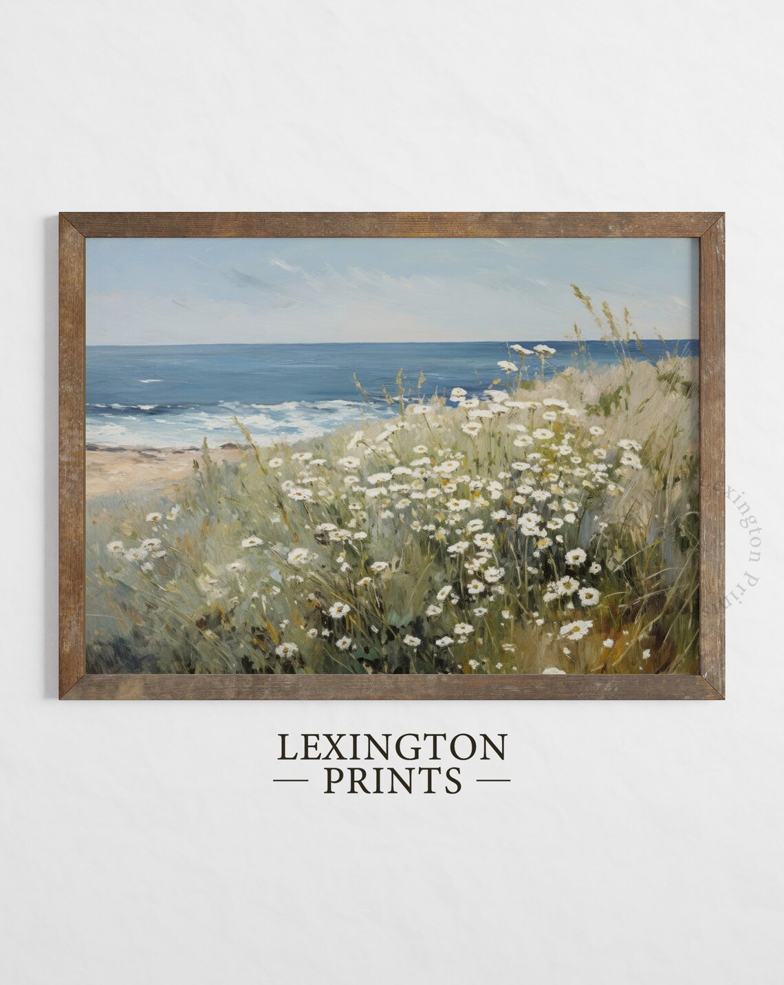 Summer Wildflower Field Vintage Coastal Landscape Print - Image 5
