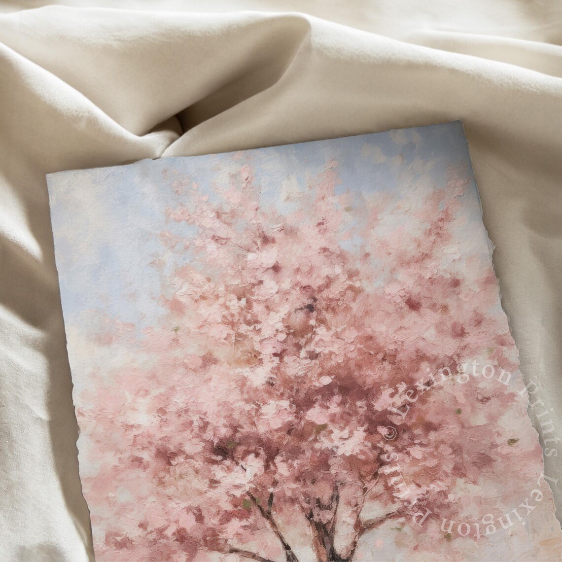 Pink Cherry Blossom Tree Vintage Spring Oil Painting Floral Poster - Image 7
