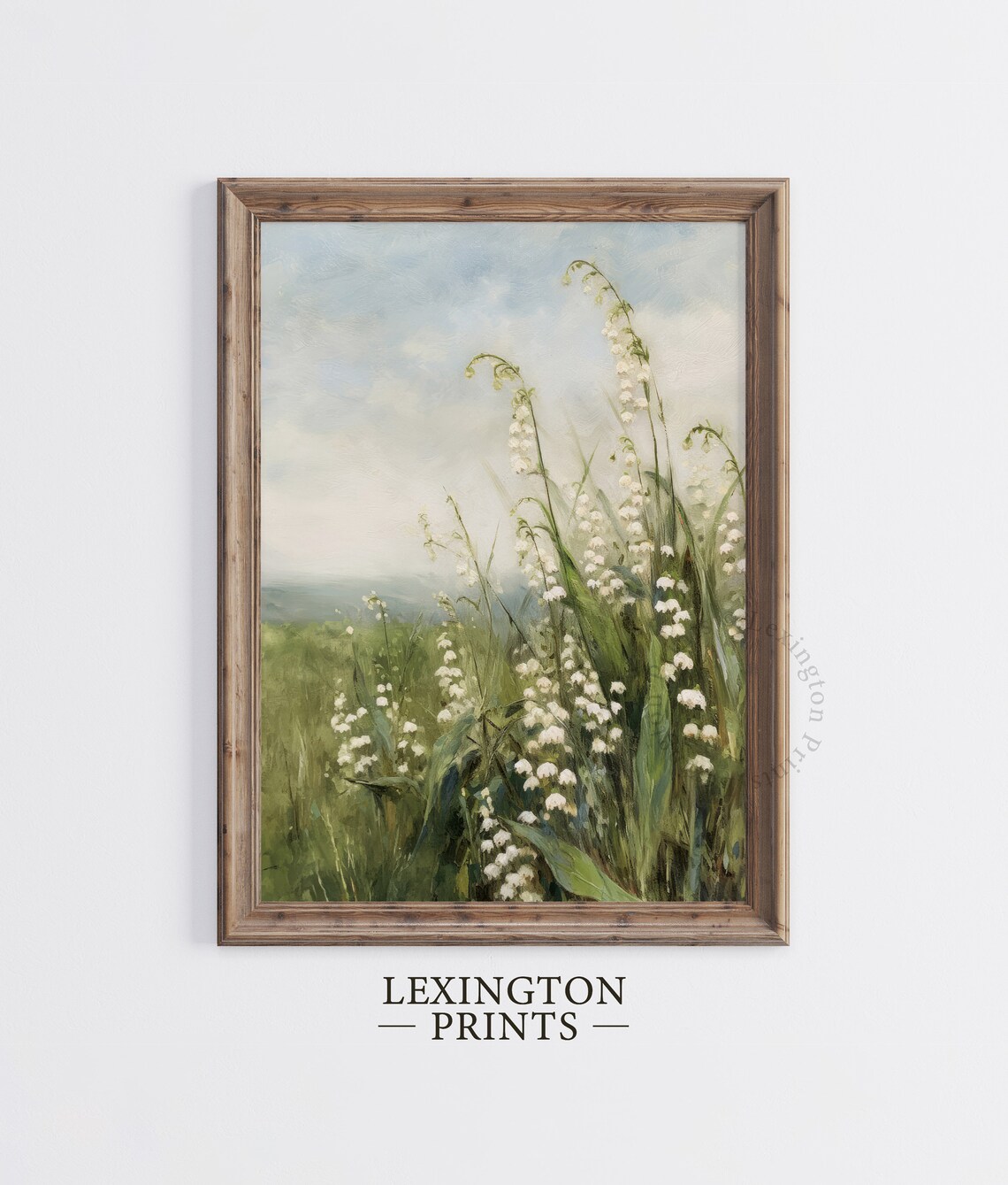 Lily of the Valley Meadow Spring Wildflower Oil Painting Poster - Image 2