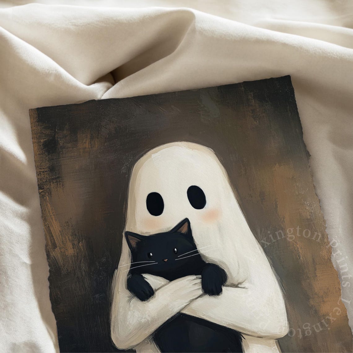Cute Ghost Cat Print Halloween Wall Art Ghost Print Black Cat Lover Gift Halloween Print Spooky Halloween Wall Art 769 - Image 7