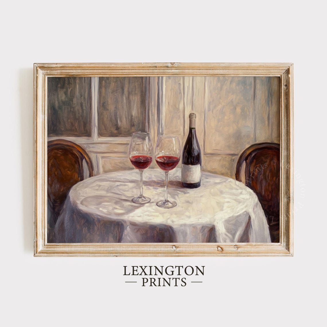 Red Wine Glasses and Bottle by Window Vintage Still Life Wall Art - Image 8