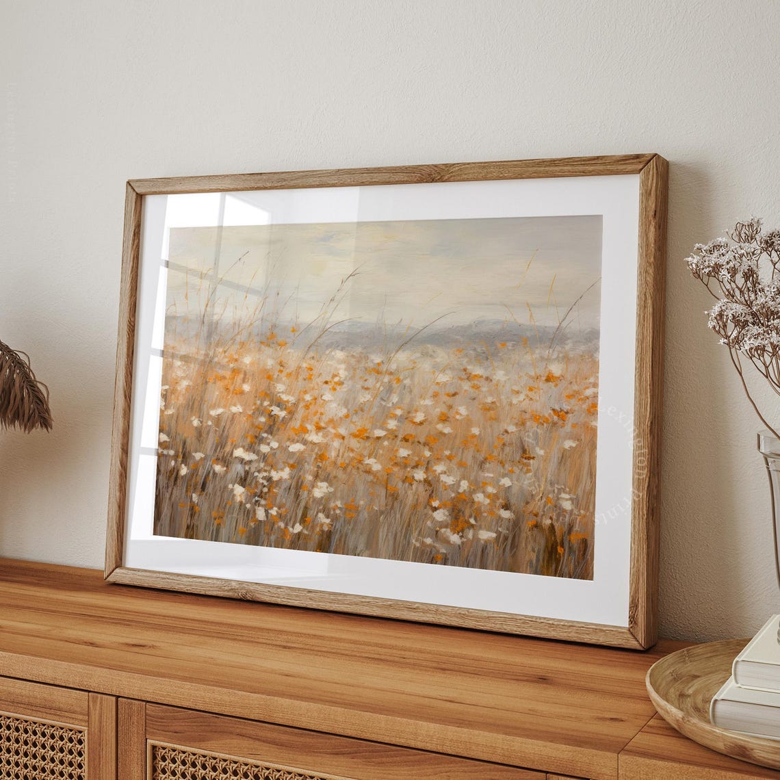 Fall Wildflower Field Warm Autumn Tones Rustic Landscape Poster - Image 8