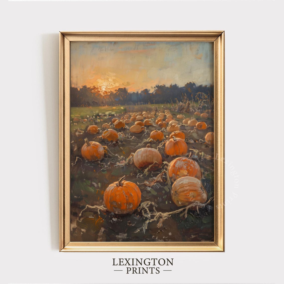 Pumpkin Patch at Sunset Vintage Oil Painting Fall Harvest Poster - Image 5
