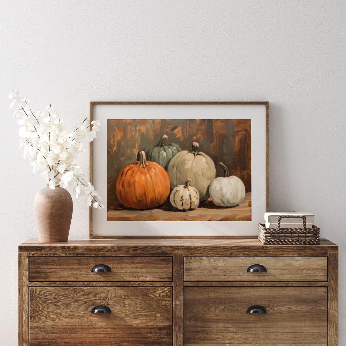 Five Colorful Heirloom Gourds Still Life Oil Painting Fall Poster - Image 5