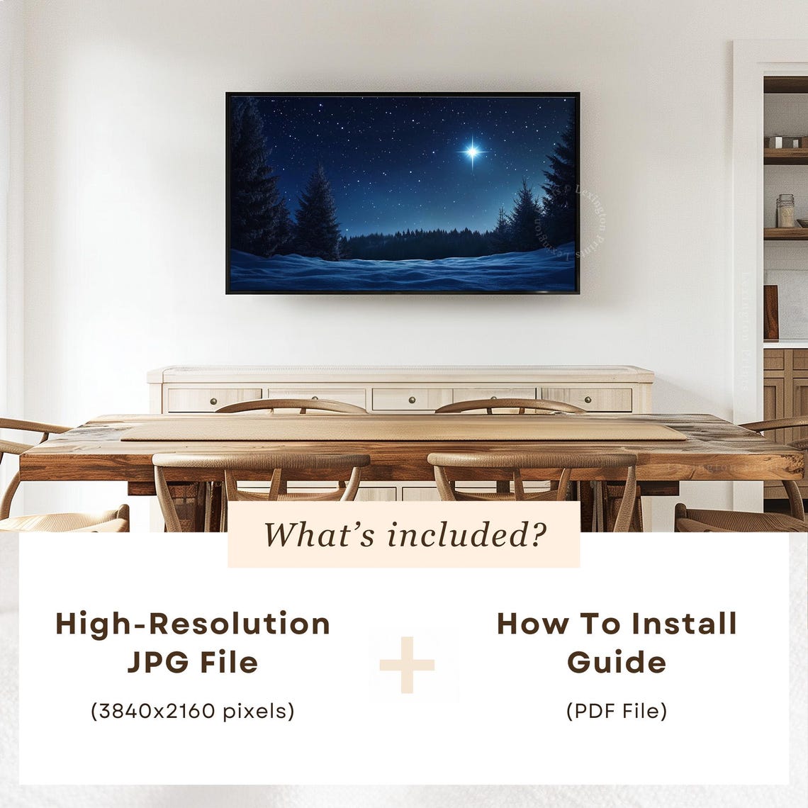 Winter Forest Christmas Star Tv Art Frame Tv Art Winter Tv Art Landscape Art Christian Tv Art Farmhouse Christmas Holiday Art 940 - Image 5