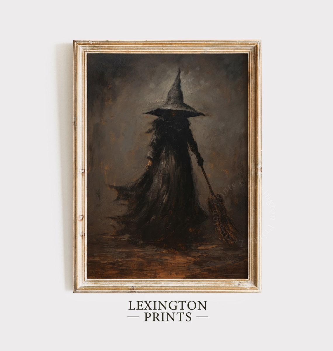 Dark Moody Witch Halloween Gothic Portrait Candlelight Vintage Poster - Image 3