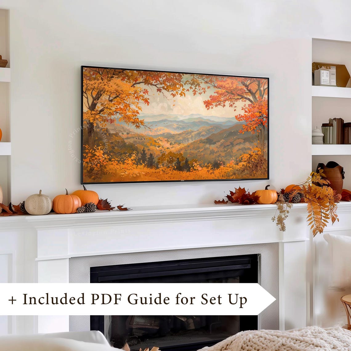 Fall Forest Mountain Valley in Autumn Colors Frame TV Art Poster - Image 8