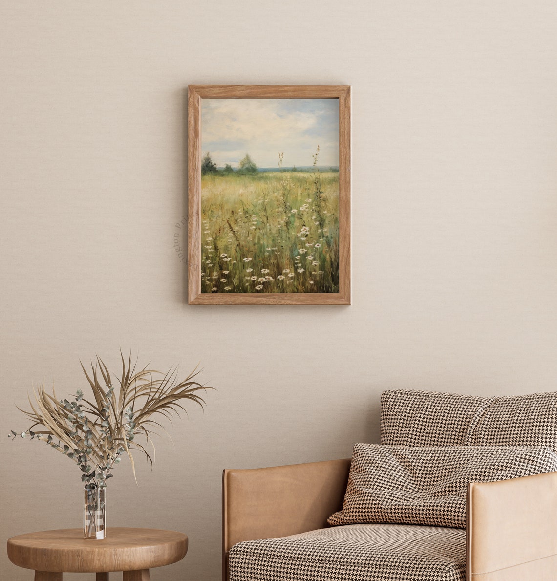 Wildflower Daisy Meadow Impressionist Landscape Spring Art Poster - Image 3