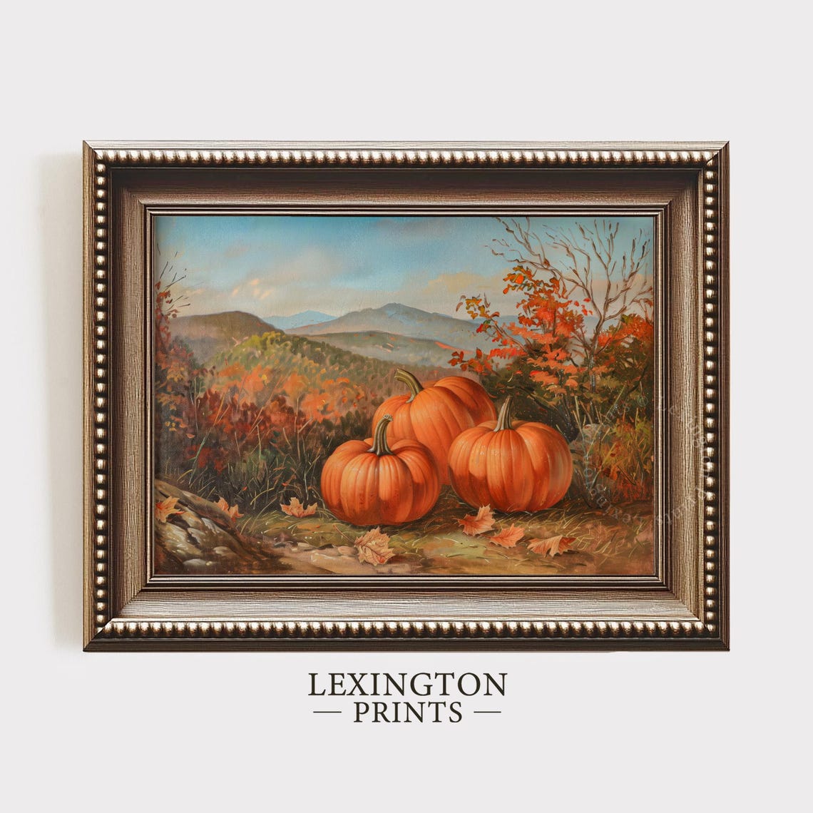 Pumpkin Field Fall Wall Art Vintage Fall Home Decor Pumpkin Print Fall Print Autumn Decor Moody Landscape Painting Cottage 778 - Image 6