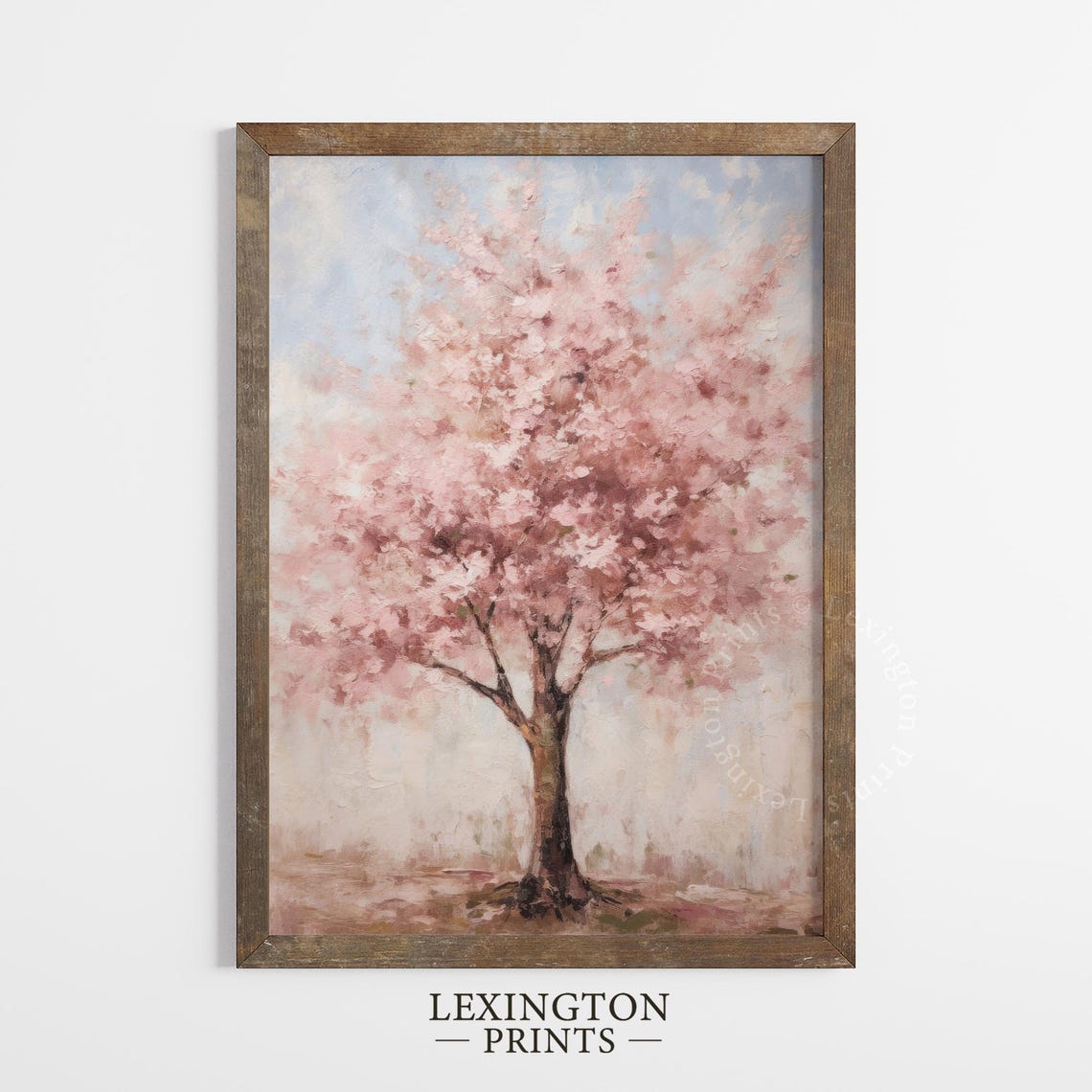 Pink Cherry Blossom Tree Vintage Spring Oil Painting Floral Poster - Image 4