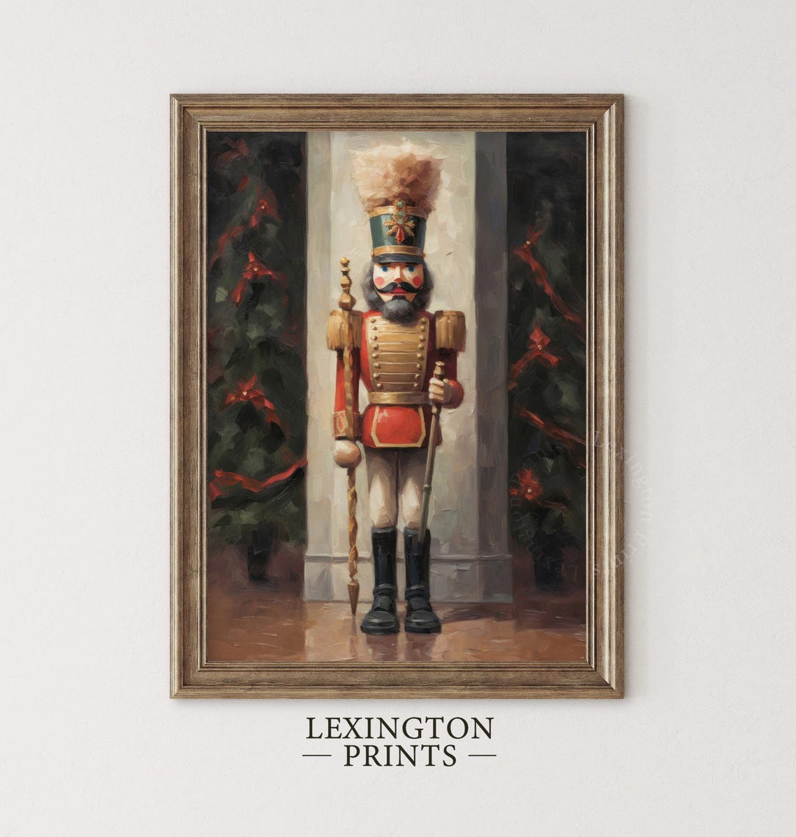 Classic Christmas Nutcracker Soldier in Red and Gold Uniform Poster - Image 4