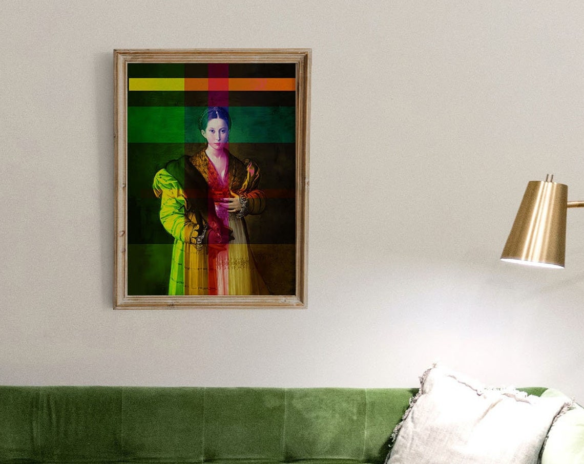 Funky Woman Portrait Art Eclectic Home Decor