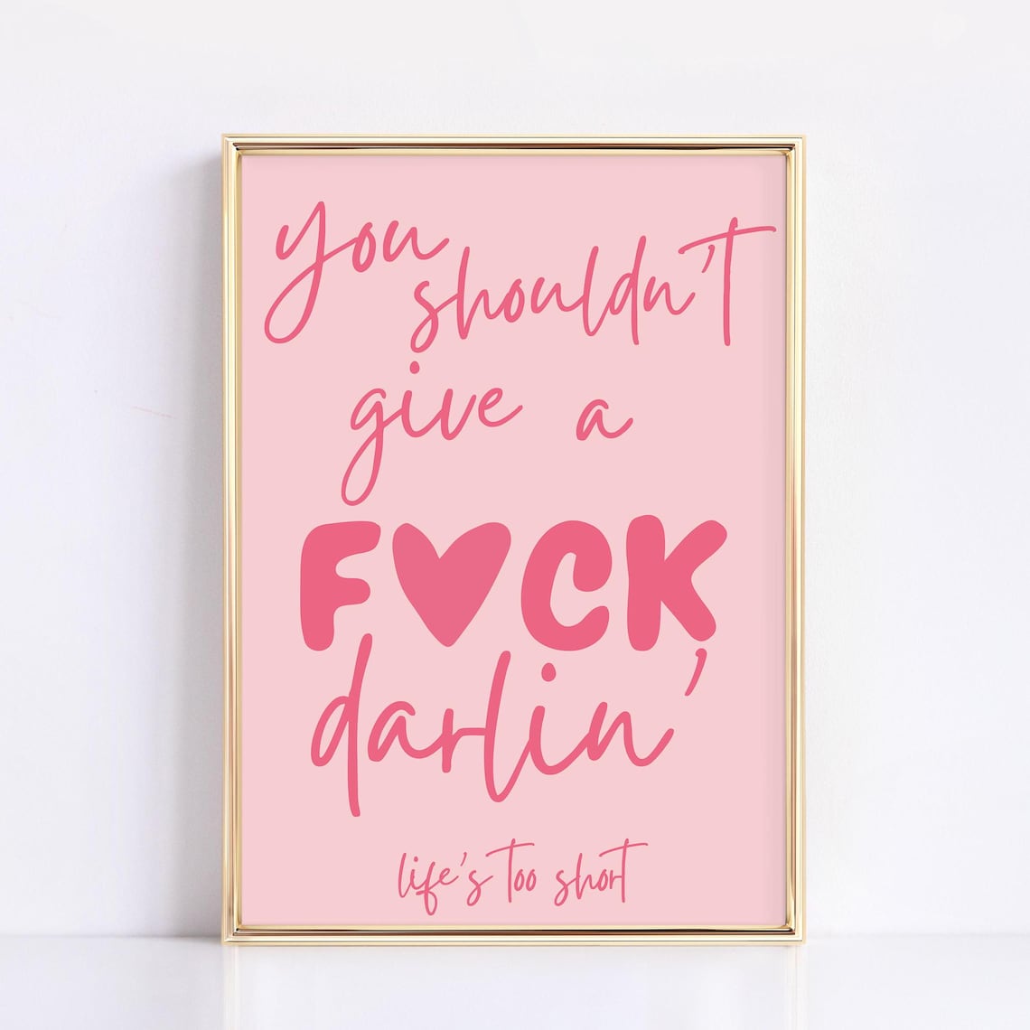 Motivational Quote Print, Minimalist Pink Poster