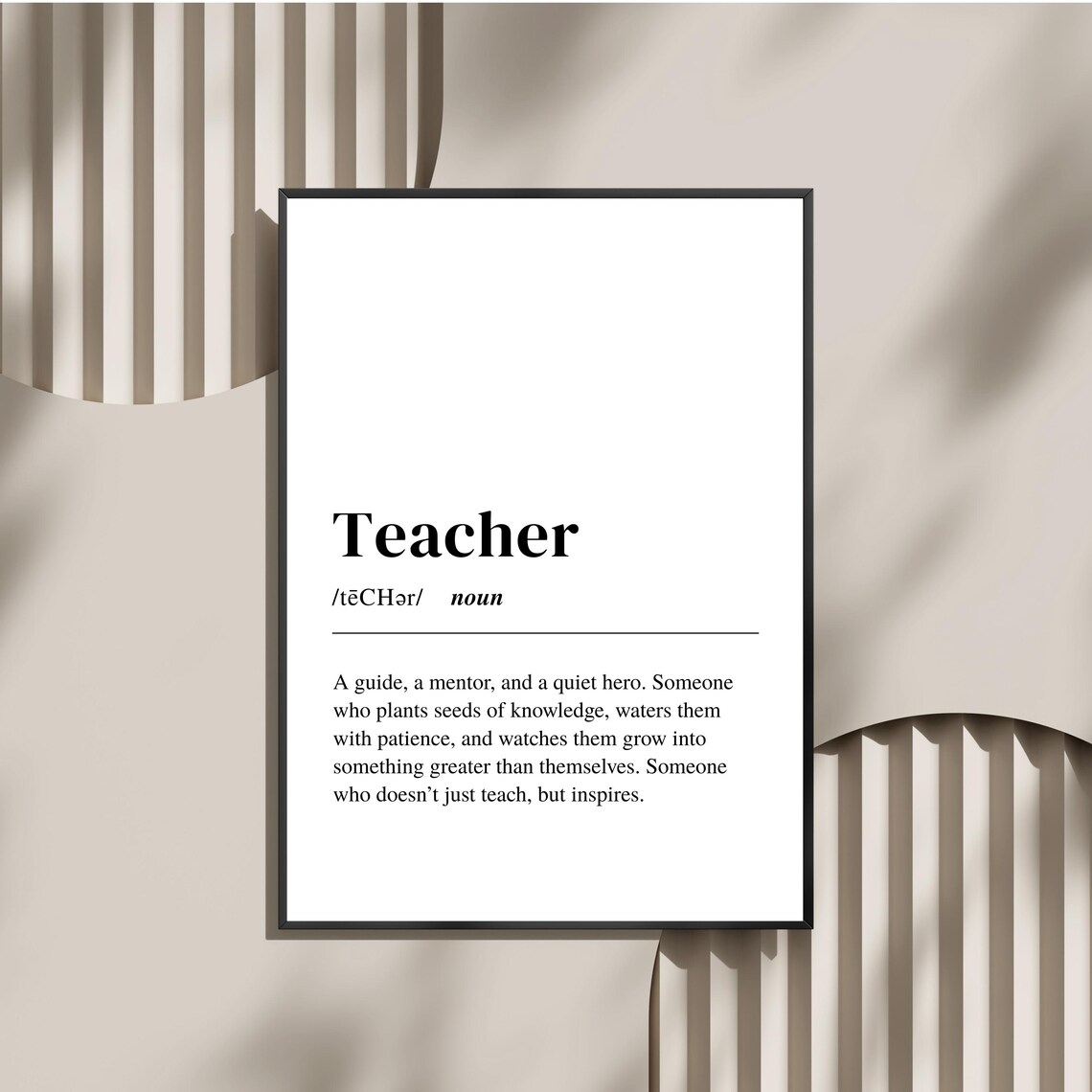 Teacher Definition Quote, Minimalist Typography - Image 2