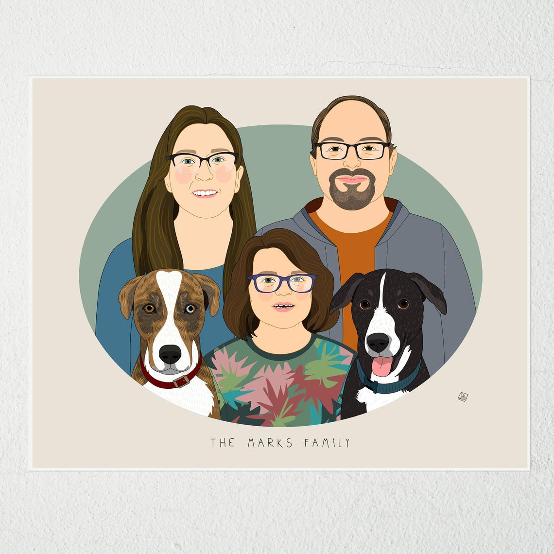 Family Portrait Of 5 Or More People Or Pets Custom Family Portrait Illustration Personalized Family Art Gift For Mothers Or Fathers Day - Image 4