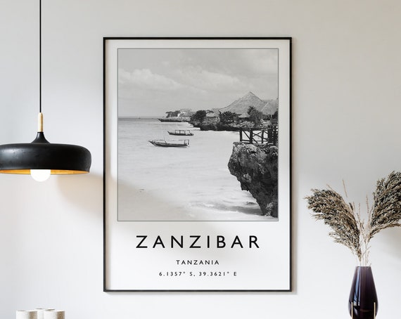 Zanzibar Travel Print Zanzibar Poster Tanzania Travel Print Tanzanian Print Black And White Travel Poster Travel Art Travel Gift