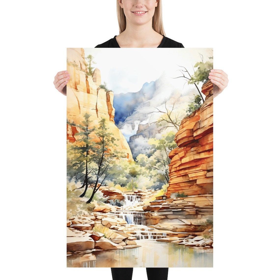 Zion National Park Travel Art Print National Parks Traveler Gift Utah Travel Poster Watercolor Painting Art Home Decor Gift - Image 5