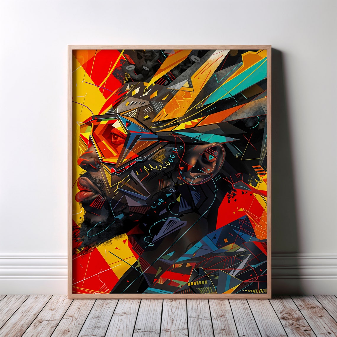 Black Wall Art African Print Afrocentric Afrofuturistic Urban Colourful