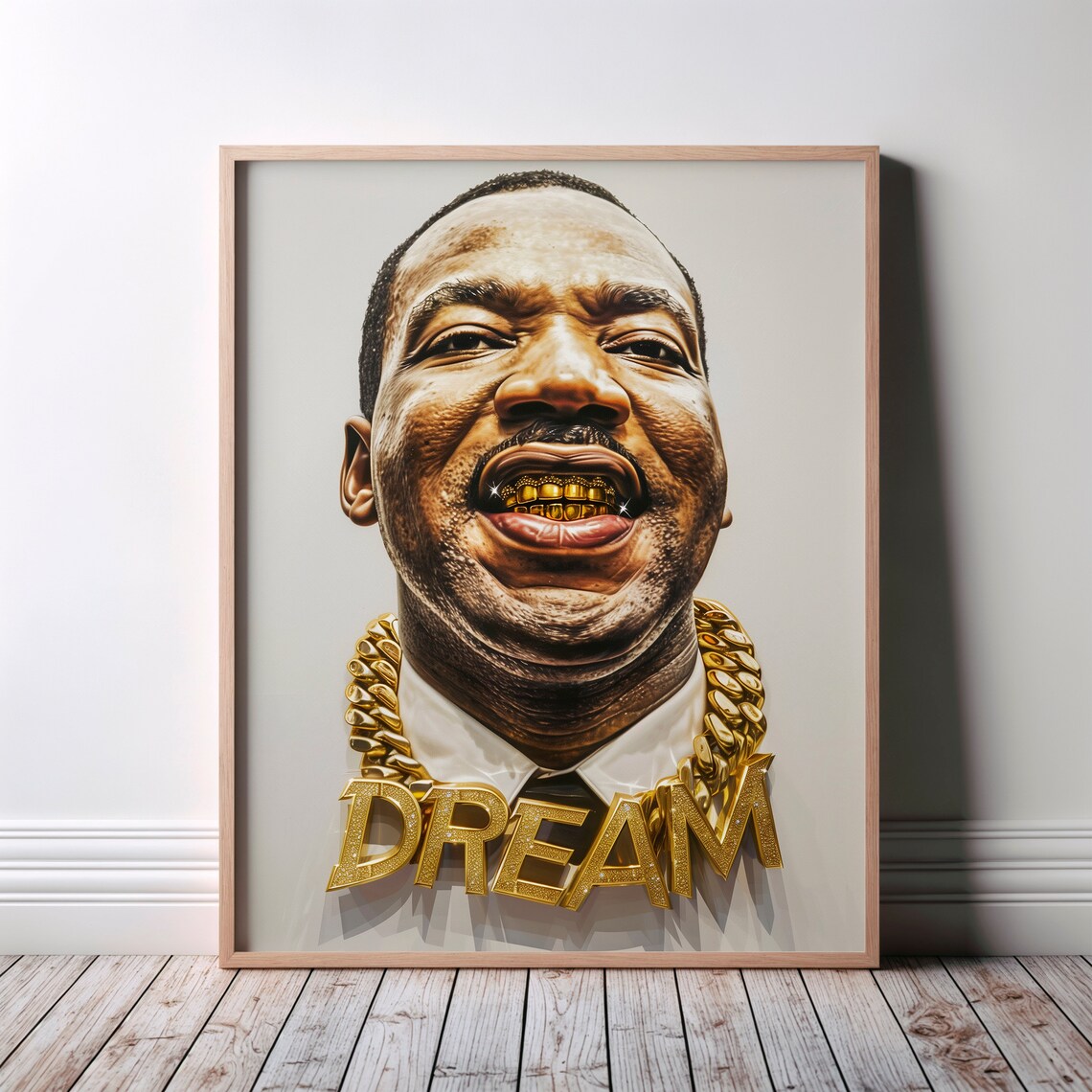 Martin Luther King Jr Gold Grill Dream Hip Hop Portrait Poster