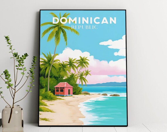 Dominican Republic Travel Illustration Art Print