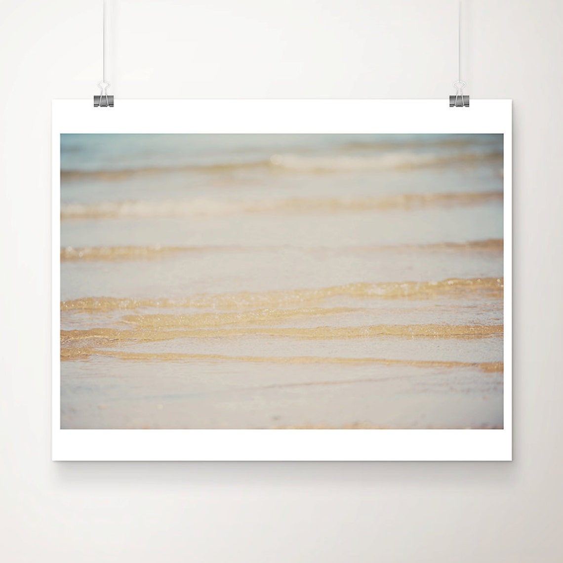 Golden Beach Water Ripples Photography Soft Minimalist Wall Print