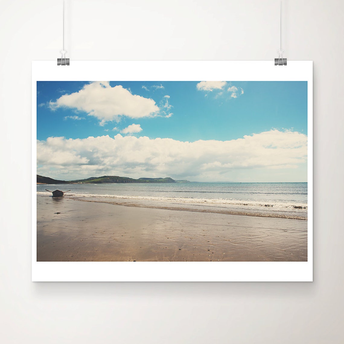 Lyme Regis Beach Boat Sandy Shore Jurassic Coast Photo Poster