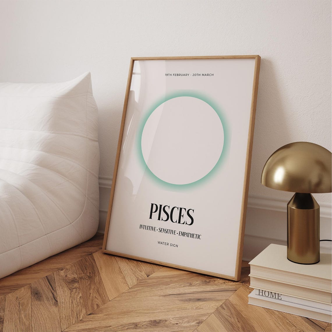 Pisces Zodiac Star Sign Minimalist Retro Astrology Water Sign Poster