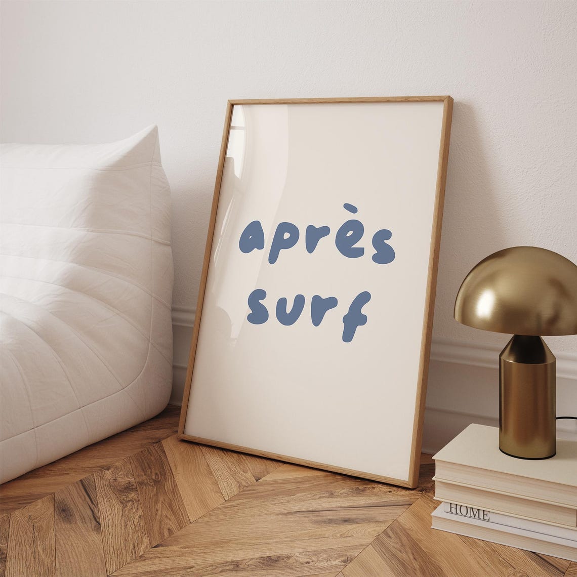 Apres Surf Blue Typography Coastal Beach House Minimalist Poster