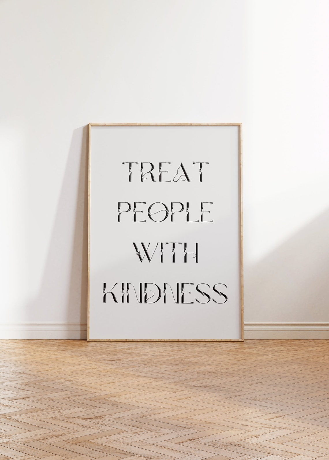 Treat People With Kindness Elegant Black Serif Typography Quote Poster - Image 3