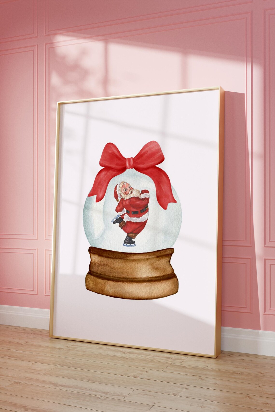 Trendy Christmas Santa Print, Coquette Winter Poster - Image 3