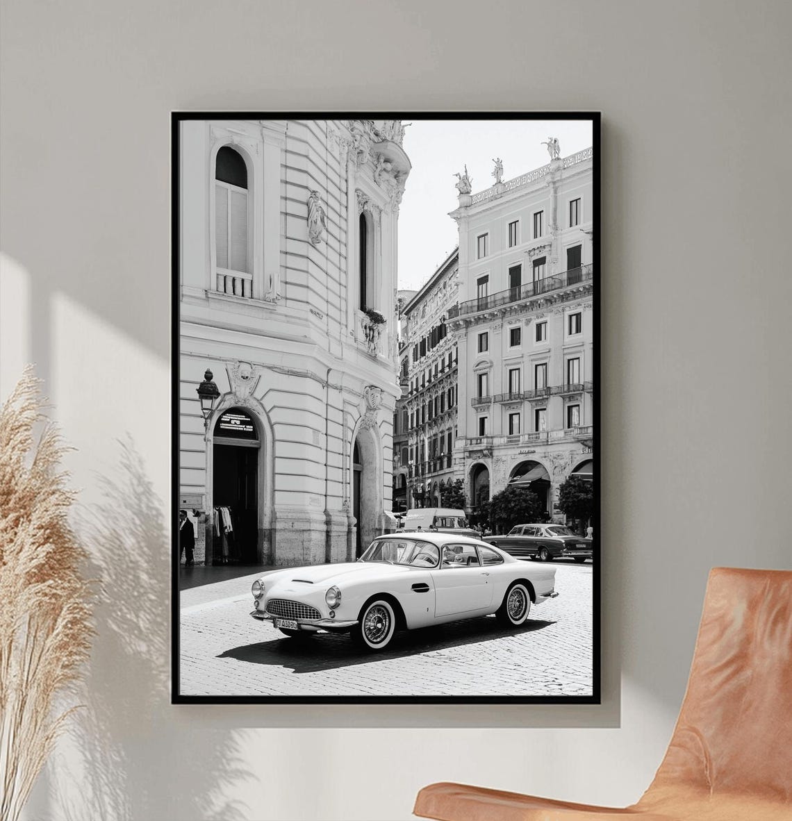 Italy Wall Art Black And White Italian Print Italian Landscape Print Mediterranean Travel Art Historic Italy Poster Architecture Photo - Image 3