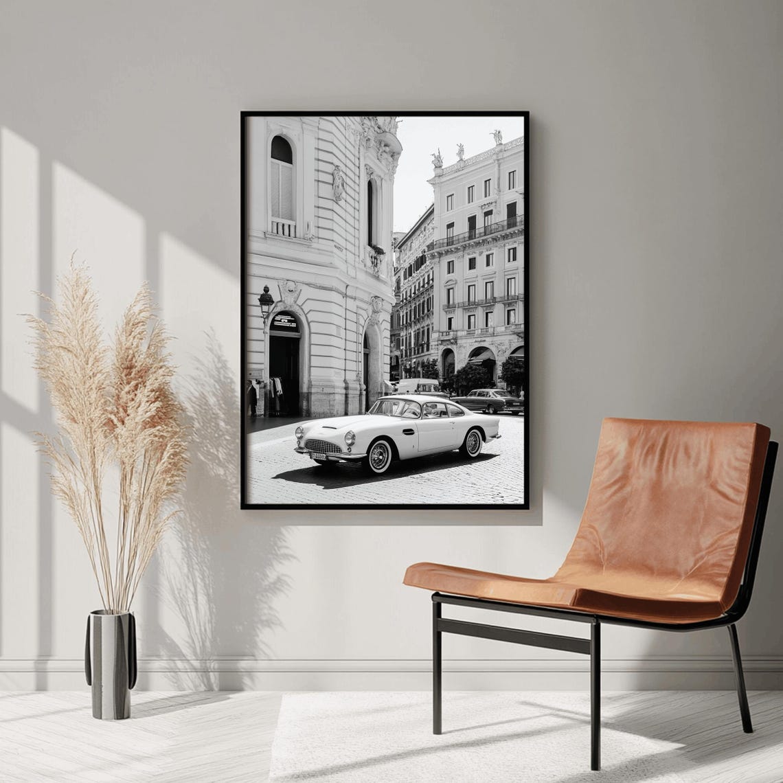 Italy Wall Art Black And White Italian Print Italian Landscape Print Mediterranean Travel Art Historic Italy Poster Architecture Photo - Image 2
