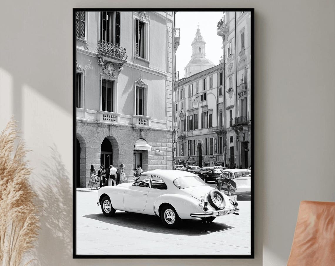 Italy Wall Art Black And White Italian Print Italian Landscape Print Mediterranean Travel Art Historic Italy Poster Architecture Photo