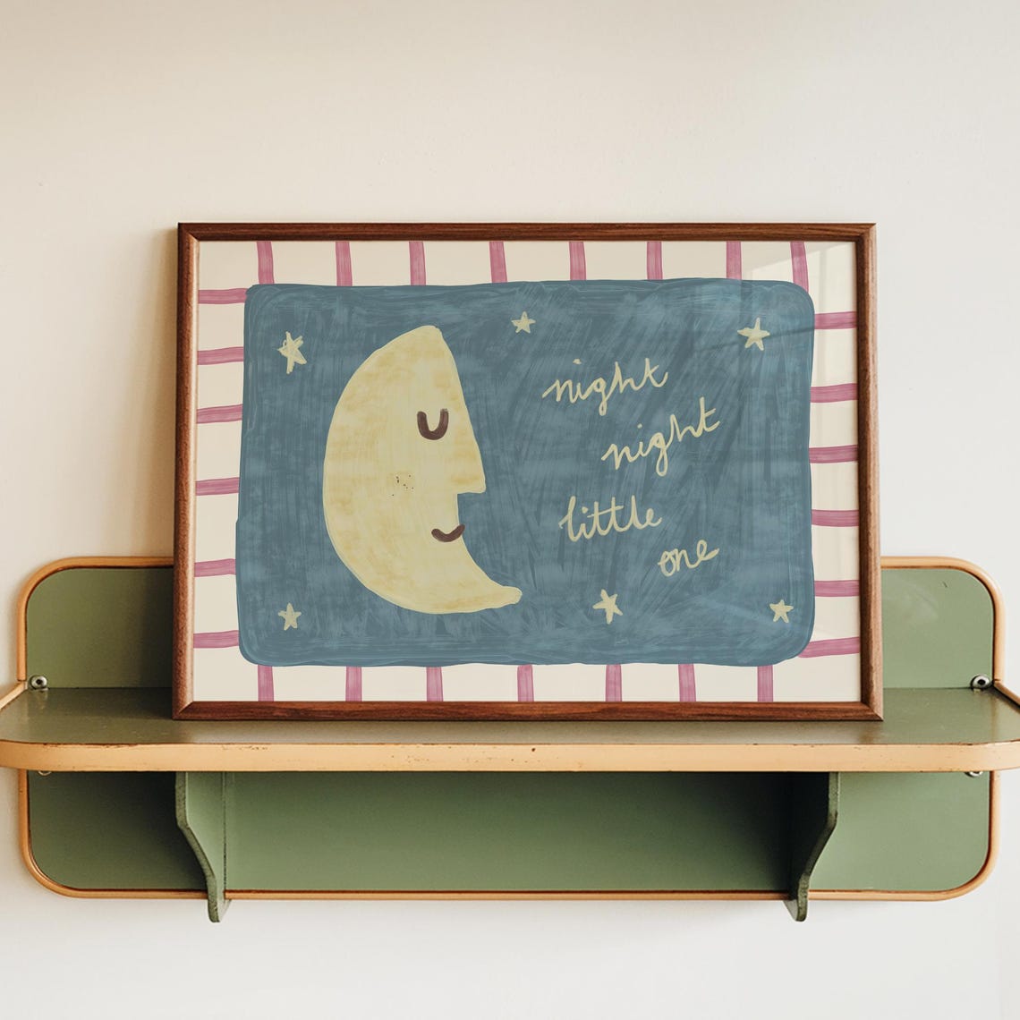 Kids Wall Art Nursery Bedroom Print Moon Night Little One Landscape Illustration Decor