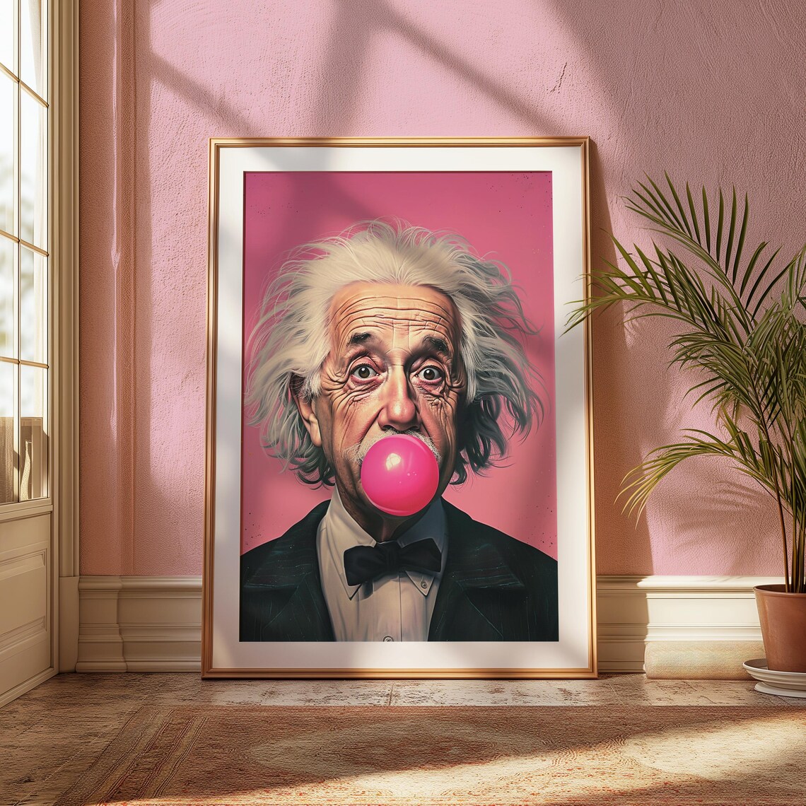 Einstein Bubble Gum Pop Art Print, Nerdy Decor