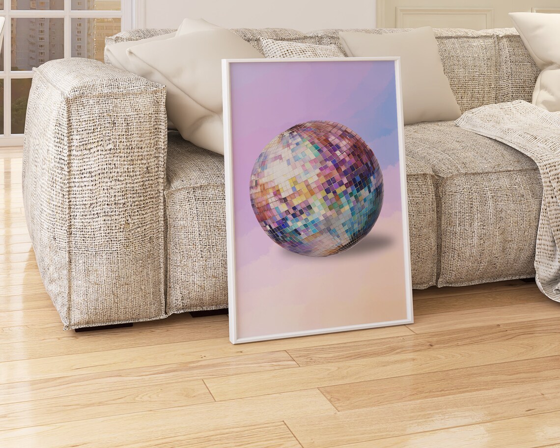 Disco Ball Maximalist Watercolor Art Print - Image 2