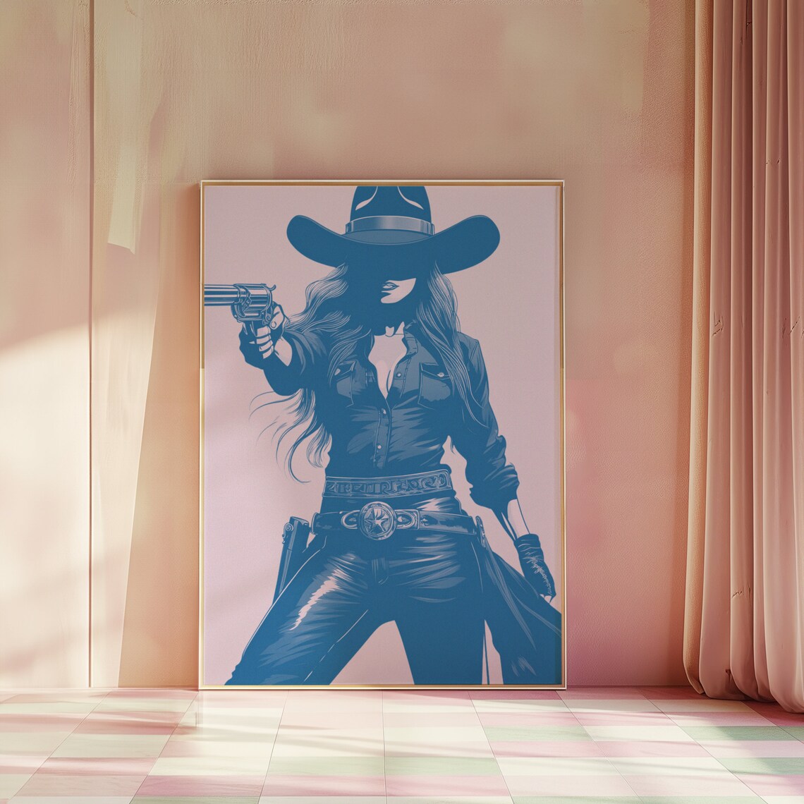 Coastal Cowgirl Art Print, Vintage Western Cowgirl - Image 4