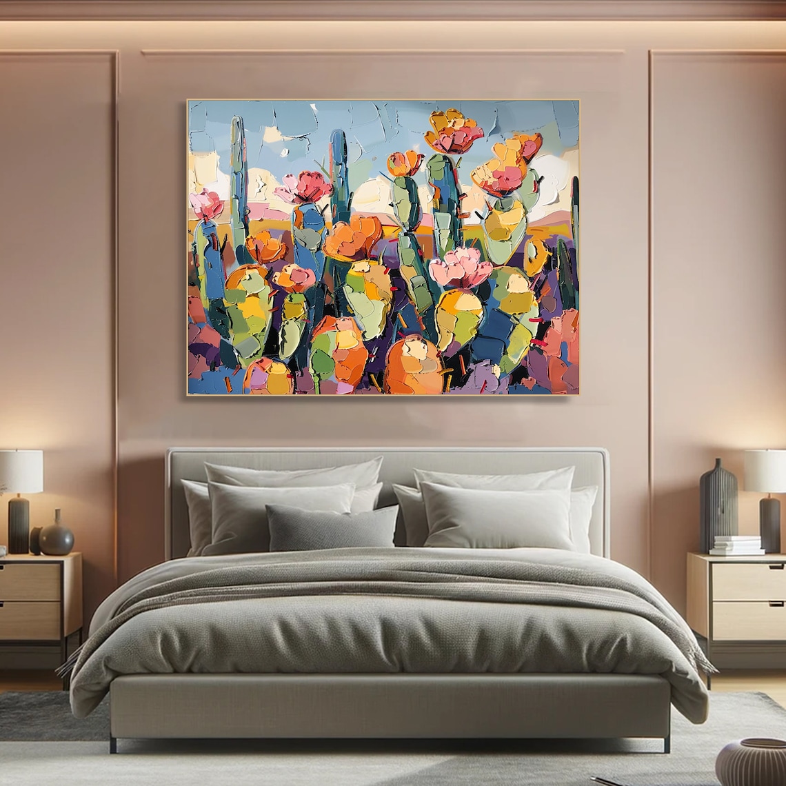 Abstract Cactus Flower Painting, Modern Wall Art Print - Image 5