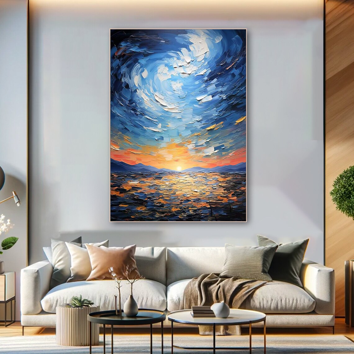Rolling Clouds, Abstract Expressionist Wall Art Print - Image 4