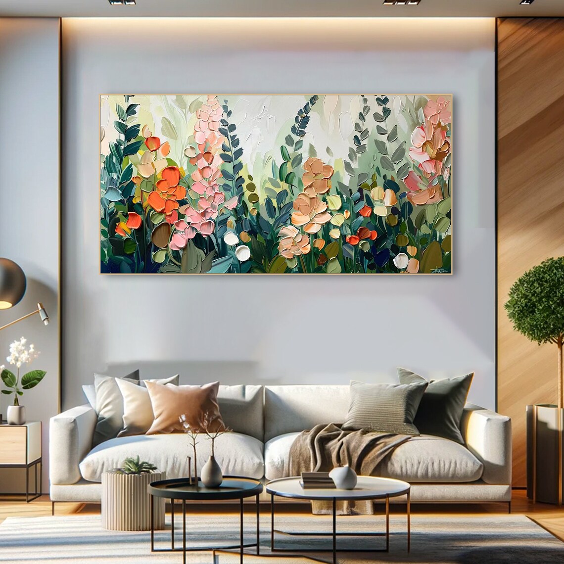 Dreamy Blooms Flower Painting, Neutral Tones Art Print - Image 6