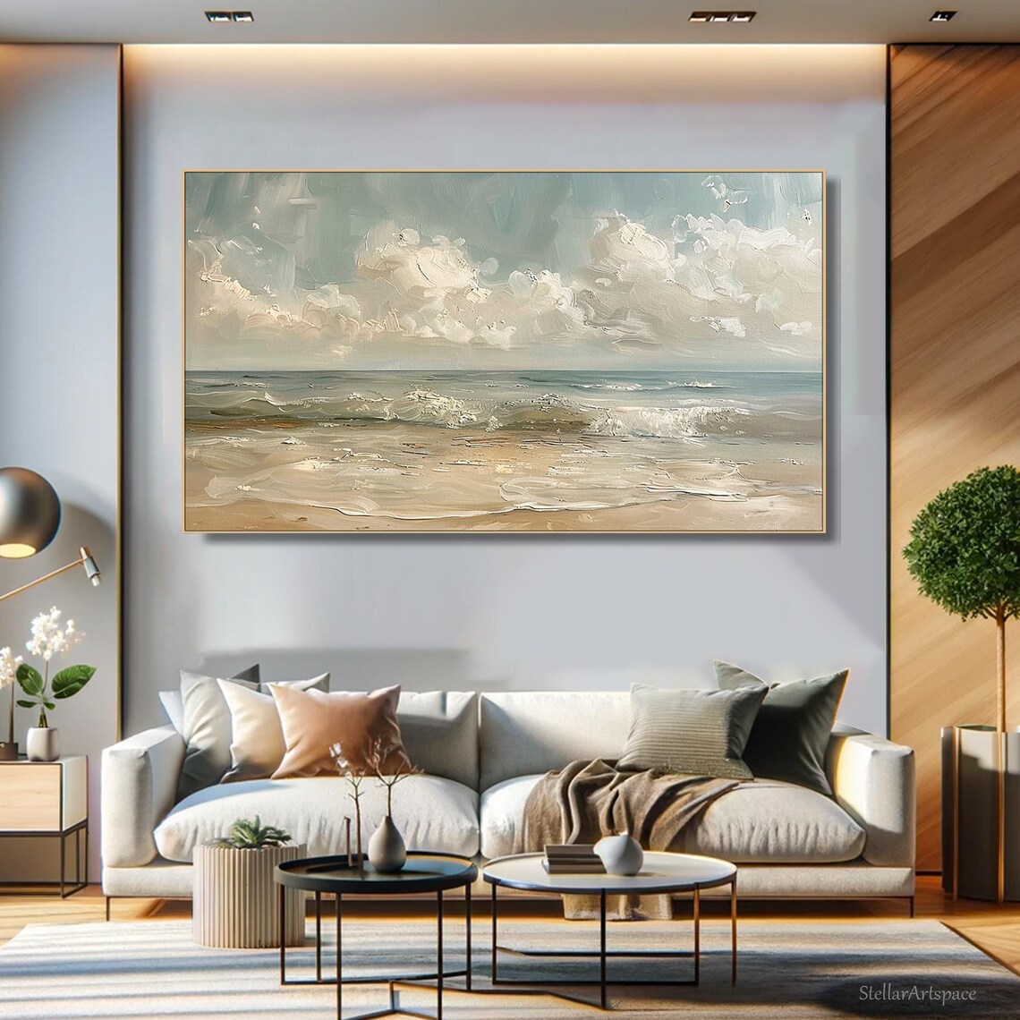 Ocean Waves Oil-Painting-Style Art Print, Coastal Decor - Image 5