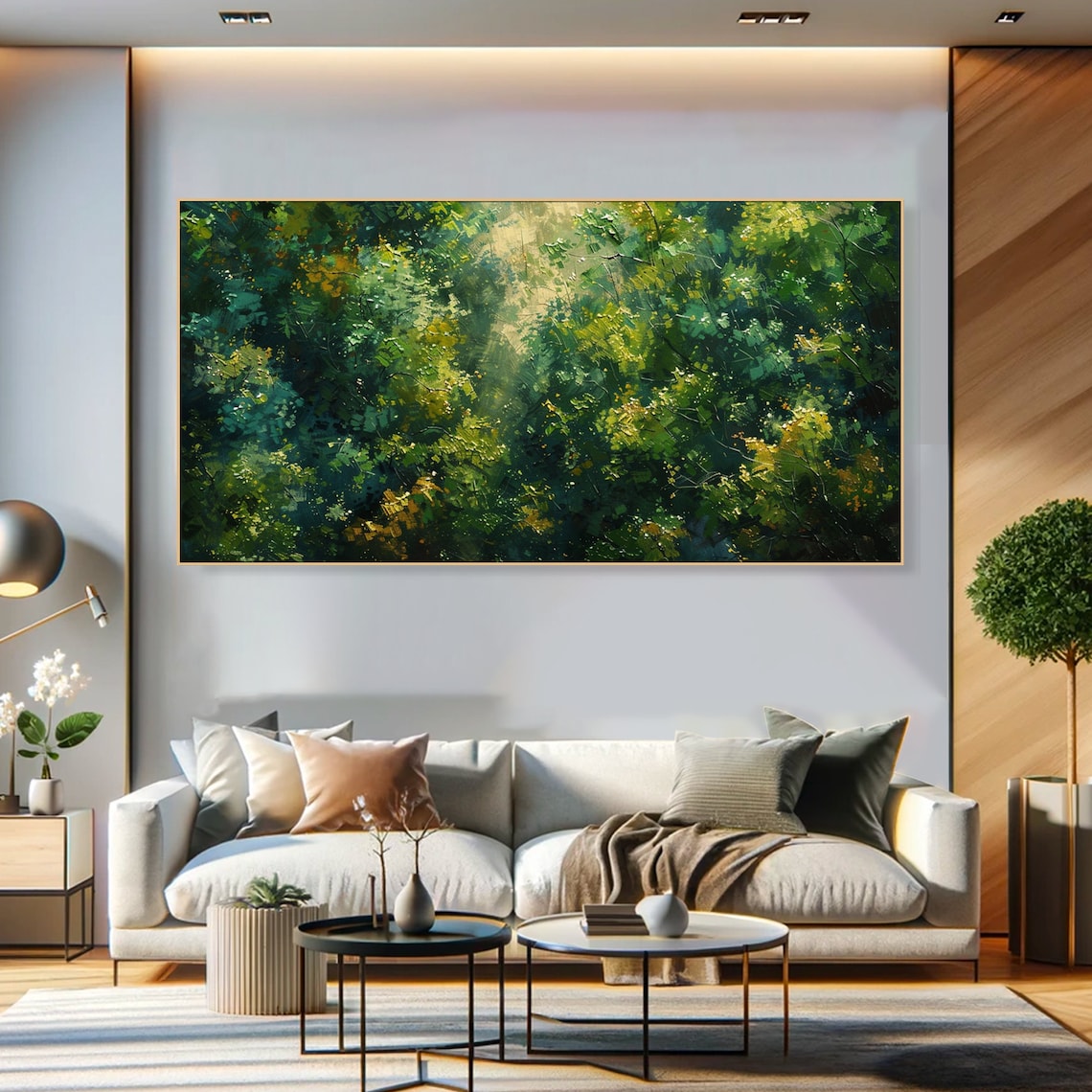 Lush Green Forest Oil Painting, Custom Nature Art Print - Image 2